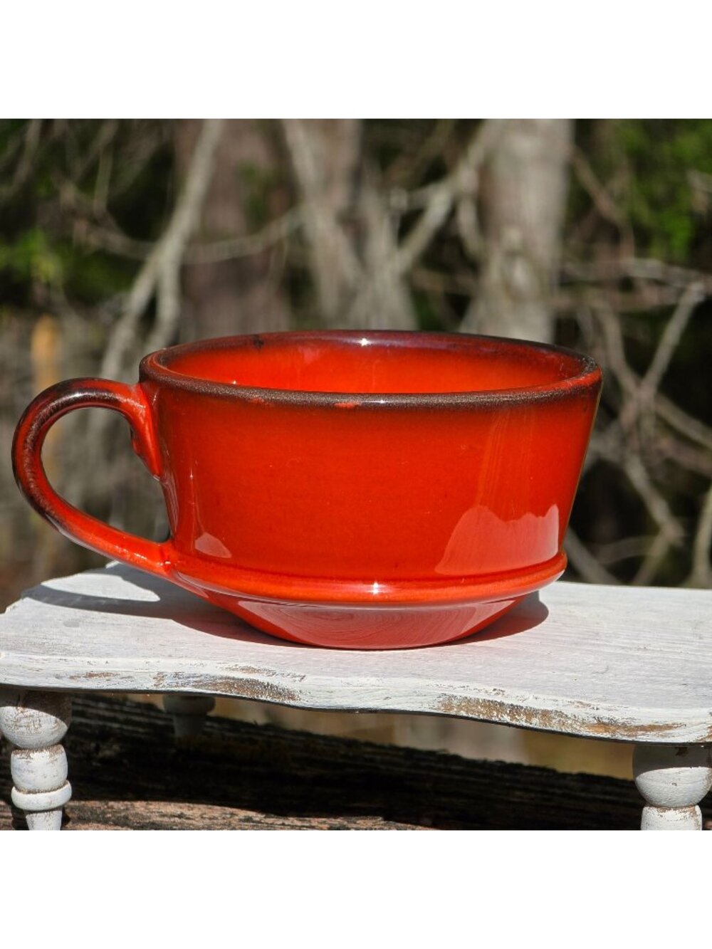 Vtg 1950 Metlox Poppytrail MCM Red Rooster Coffee Cup, C-Handle, EUC, (C)